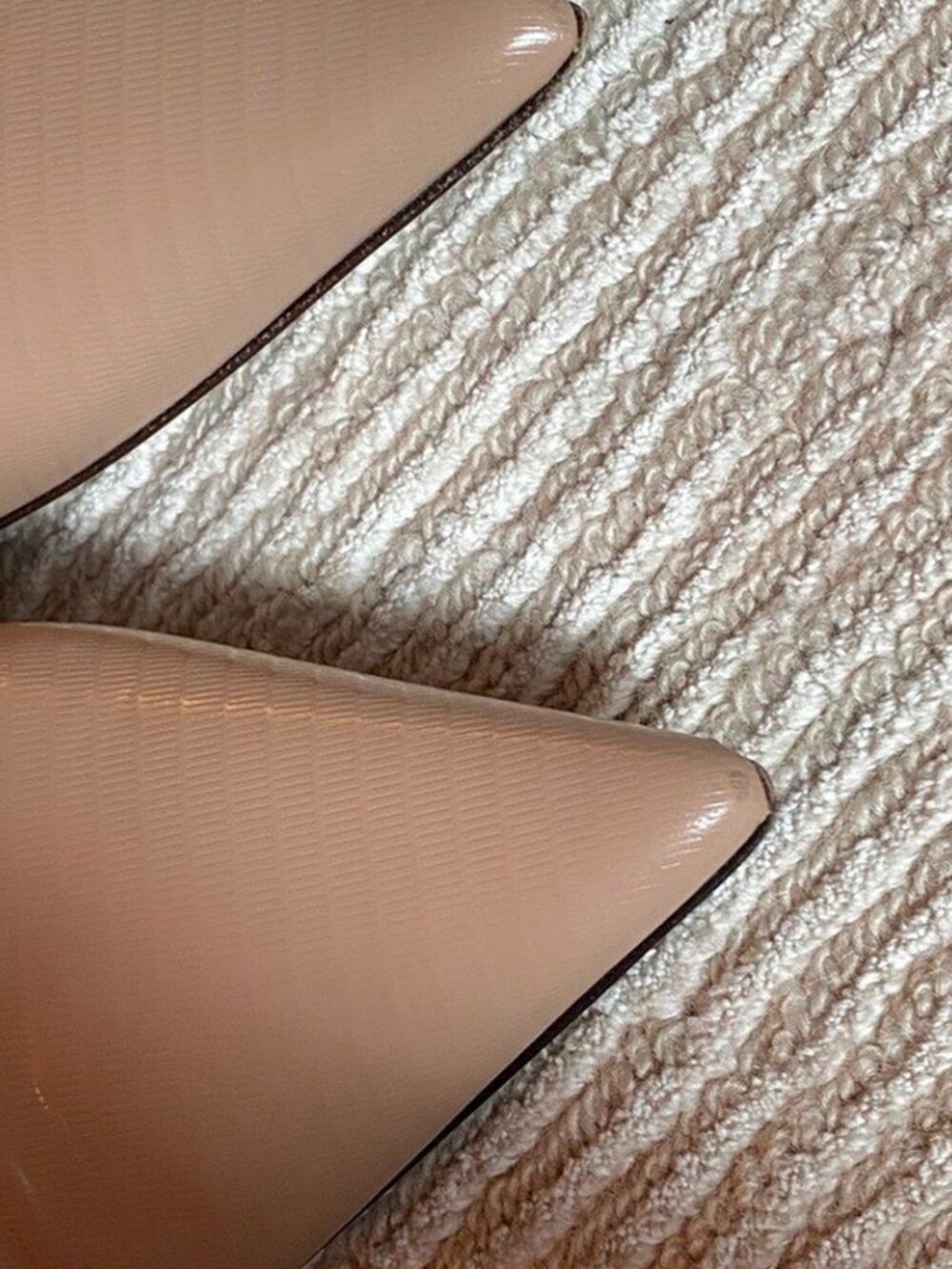 Jimmy Choo Love 85 Textured Leather Nude Tan Pumps Closed Toe Heels - Picture 6 of 8